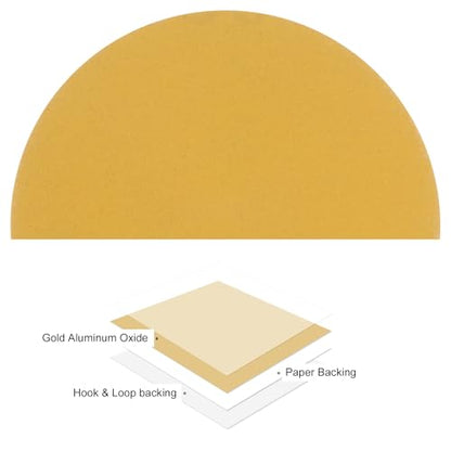 100pcs No Hole Sanding Discs- [ 3 Inch 600 Grit ] Round Hook and Loop Grip Sanding Pads Sheet Sandpaper for Automotive Woodworking Metal Polishing Use| Gold, Aluminum Oxide - size: 600 grit