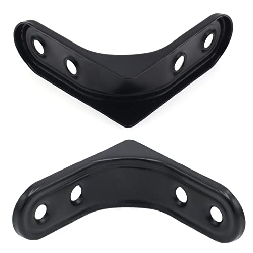 8-Pack Black 2 Inch Heavy Duty L Brackets with Screws for Shelves - size: 2inch Black
