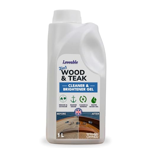 EcoDecors 2-in-1 Teak Cleaner & Brightener Gel, 1L for Outdoor Wood - style: 2 in 1 Teak Cleaner & Brightener Gel