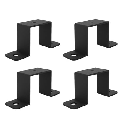 Wpbhk4 Pcs Square Tube Strap Clamp, Strap Post Ties, Black Deck Fence Post Tie Bracket, Square Tube Buckle, U-Shaped Pipe Clamp Bracket (Pack of 3) - size: 1.5"x1.5" (Pack of 3)