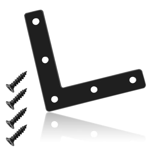 L-Shape Corner Brace Brackets, 3.15" x 0.62", 12 Pcs, Black - size: 3.15", style: L-Shape