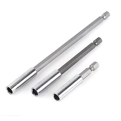 3 Pieces 1/4 Inch Hexagonal Shank Magnetic Drill Bit Fixator Extension 60 100 150 Quick Release Drill Attachment Extension for Screw Nut Hand Driver