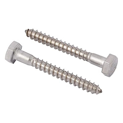 1/4 x 3 Stainless Lag Bolt (25-Pack) 18-8 Stainless Steel, Heavy Duty Hex Wood Lag Screw, ASME B18.2.1 Commercial/Industrial Grade by Makers Bolt - size: 1/4 x 3 (25 pack)