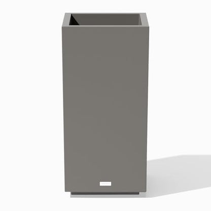 Veradek Block Series Pedestal Planter - Tall Rectangular Outdoor Planter - color: Gray, size: 32"H x 15.5"W