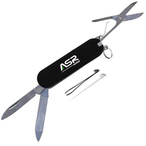ASR Outdoor Mini EDC Small Pocket Knife Multi Tool - LOGO Black - color: Black