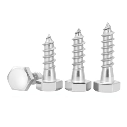 5/16×1-1/4'' (20 Pack) Hex Head Lag Screws Bolts with Washers, Heavy Duty Lag Screws, 304 Stainless Steel Bolts 18-8, Wood Screws, Partial Thread - size: 5/16×1-1/4