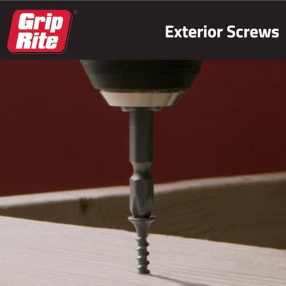 Grip-Rite Exterior Screws - Safe for Use in Treated Lumber - #2 Phillips Bugle Head - Coarse Thread Deck Screws - PrimeGuard Coating - 1lb Box - #9 x 3 - Gray - PTN3S1
