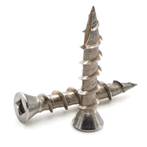 Square Drive Deck Screws Trim Head 305 Stainless Steel Type 17 Point - #7 x 1-1/4" Qty 100
