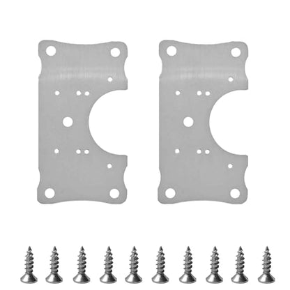 2Pcs 3.54 x 1.97 Inch Cabinet Hinge Repair Plate, Stainless Steel Door Hinge Repair Brackets with Fixing Screws for Kitchen Cabinets, Cupboard Doors, and Furniture Repair - size: 2 Pieces