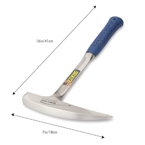 ESTWING Rock Pick, 22oz Pointed Tip, Long Handle, Blue Molded Grip, E3-23LP - size: 22 oz (Ounces) Long Handle