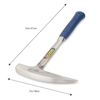 ESTWING Rock Pick, 22oz Pointed Tip, Long Handle, Blue Molded Grip, E3-23LP - size: 22 oz (Ounces) Long Handle