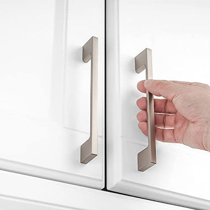 KOOFIZO 10 Pack 5 in Brushed Nickel Cabinet Pulls, Drawer Handles P01 - color: Brushed Nickel, size: 5" CC - 10Pcs