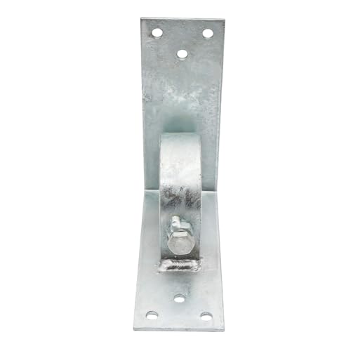 Chain Link Fence 2-1/2"" (2-3/8"" OD) Wood to Steel Corner Bracket, Wood Fence to Steel Post Adapters, Adapter Brackets (Pack of 4), silver