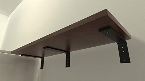 Heavy Duty Wood Shelf Brackets (10 in. x 10 in.)-Decorative Rustic Wall Shelf Supports for Floating Shelves, Bookshelves, and Kitchen Storage – Solid Steel Brackets with Pre-Drilled Mounting Holes - size: 10 x 10 Inches