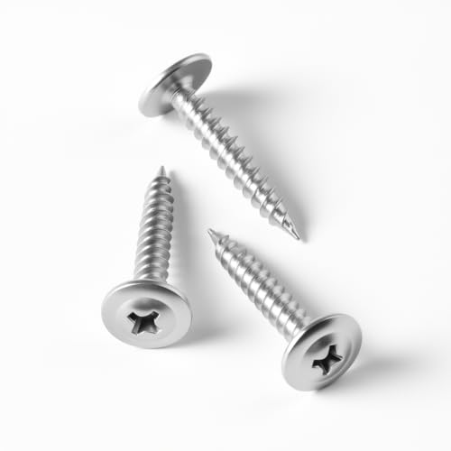 #8×2'' (100 Pack) Truss Head Wood Screws Quick Metal Self-Tapping Screws 410 Stainless Steel - size: #8×2''