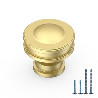 10 Pack Brushed Gold Cabinet Knobs, Kitchen Knobs - color: Brushed Gold, size: knob
