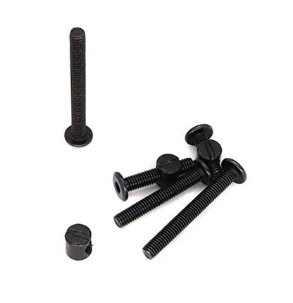 cSeao M6 x 20mm/30mm/40mm/50mm/60mm Baby Bed Crib Screws Hardware Replacement Kit, 25-Set Black Socket Cap Screws Barrel Nuts Assortment Kit for Chairs Cot Bed Crib Furnitures - size: 20/30/40/50/60mm 50pcs