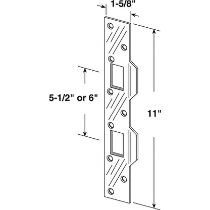Prime-Line Door Strike, 5-1/2", Hole Center, Matte Black (Single Pack) - color: Matte Black