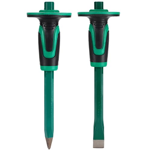 Heavy Duty Masonry 12 Inch Point and Flat Chisel Set, 2PCS - size: 12 Inch