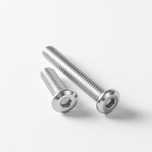 M2.5 x 12mm(50 Pack) Metric Flat Head Hex Socket Cap Screws Bolts, 304 Stainless Steel 18-8, Hex Drive, Bright Finish, Fully Machine Thread - size: M2.5 x 12
