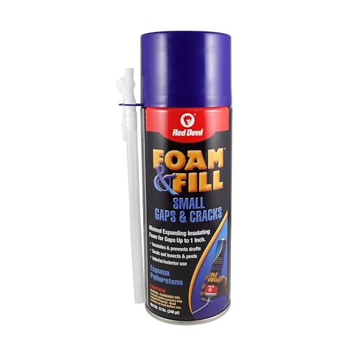Red Devil 0913 Spray Foam & Fill Small Gaps & Cracks Expanding Insulation, Polyurethane Sealant, 12 oz, Off-White, Pack of 1 - size: 12 oz, style: Pack of 1