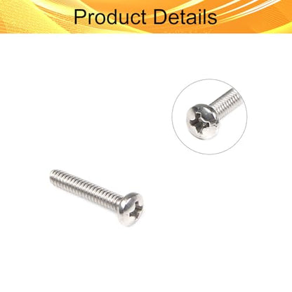 100PCS #6-32 x 3/4" Machine Screws, Phillips Pan Head, 304 Stainless Steel - size: 6#-32 x 3/4"