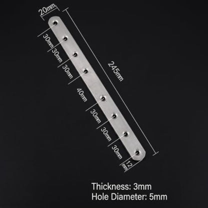 4 Pack Flat Straight Brackets, 246mm/9.7" Silver Mending Plates - color: Silver, size: 246mm/9.7"