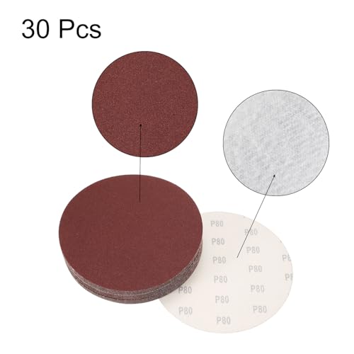 uxcell 30pcs 8" Hook and Loop Sanding Discs 80 Grit Aluminum Oxide - size: 80 Grit