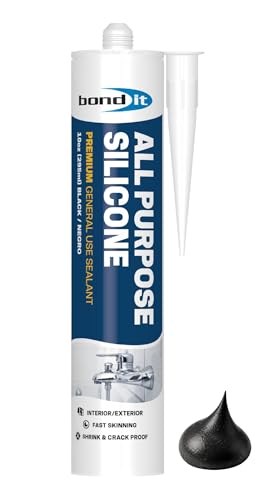 Bond It All Purpose Silicone, Sealant, 10 oz, Black - color: Black