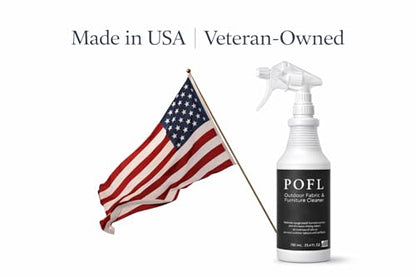 POFL Outdoor Fabric & Furniture Cleaner – Mold & Mildew Stain Remover for Patio Cushions, Sling Seating, Mesh, Canvas Awnings, Vinyl Fencing & Outdoor Surfaces – 25.36 fl oz