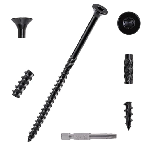 100 PCS #10 x 4” Deck Screws Self-Tapping Outdoor Wood Screws - color: Black, size: #10x4"
