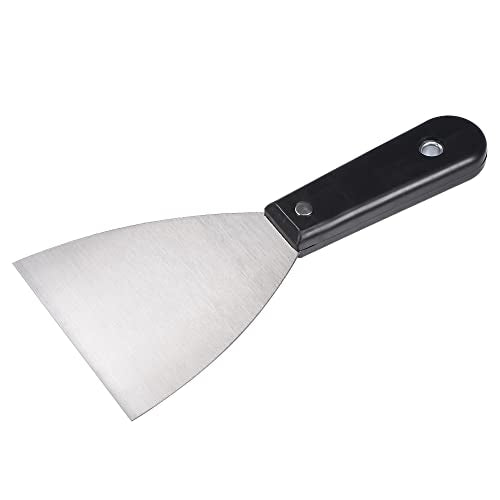 uxcell Putty Scraper 4" Spatula Drywall Repair Spreader Stainless Steel Blade Black Handle 2Pcs - size: 4"