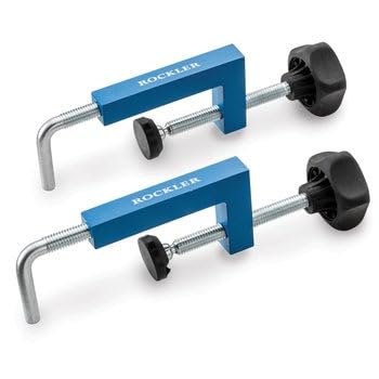 Rockler Universal Fence Clamps for Woodworking (Set of 2) – Great Fence Clamp for False Fence, Half-Fence, Stop Block, & More – Compact, Lightweight Aluminum Body w/Steel Threaded Woodworking Clamps