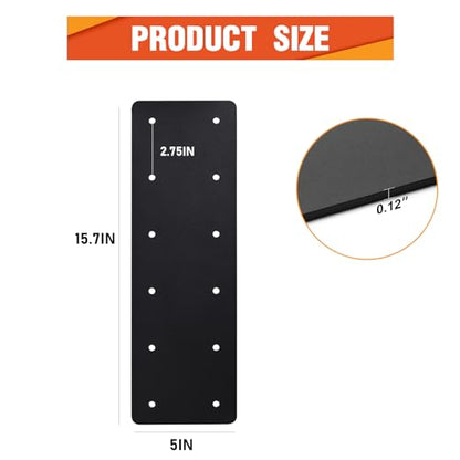 Straight Steel Plate 2PCS,15.7"x5" Mending Plate for Repair Framing - style: I Shape (15.7)