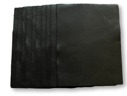 Natural Grain Cow Leather: 8.5'' x 11'' Pre Cut Leather Pieces (Black, 10-Pack) - color: Black, size: 10-Pack