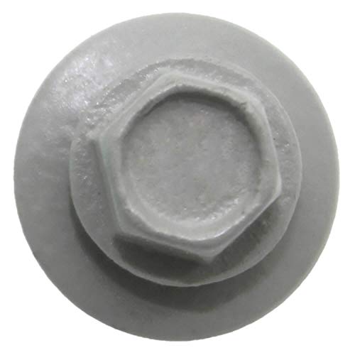 14 x 1 ABC Gray Metal Roofing Screws - Hex Washer Head- Self-Starting/Tapping - EPDM Washer. 1 x 250 Count Bag - 250 Screws - color: ABC GRAY, size: 1"