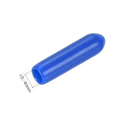 uxcell 100pcs Rubber End Caps 3mm ID Vinyl Round Tube Bolt Cap Cover Screw Thread Protectors Blue - color: Blue, size: 3mm