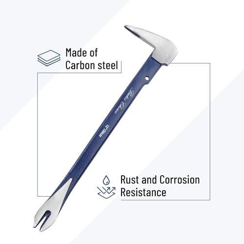 Bates- Pry Bar Nail Puller Set, 2 Pack, 8" & 12", Nail Puller Tool, Small Pry Bar