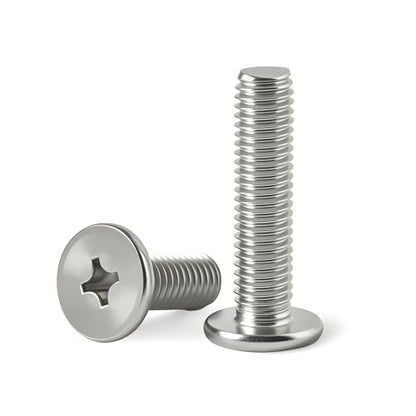 M3 x 4mm(50 Pack) Flat Round Head Screws 304 Stainless Steel Phillips Drive Machine Screws Hardware Fastener for Furniture Connection - size: M3 x 4