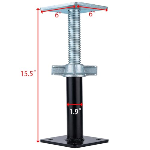 Adjustable Support Jack Lightweight Steel Bracing and Jack Posts - 9.5" - 15.5" Adjustment Range Adjustable Jack for Temporary Support Suitable for Small Space, Underpasses, Attics, Decks - size: 9.5-15.5