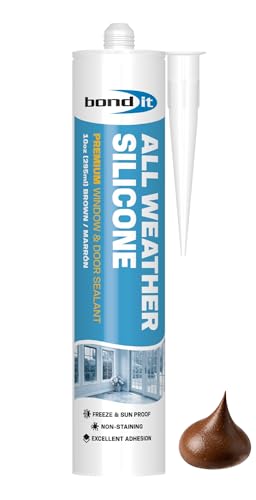 Bond It All Weather Silicone, Silicone Sealant, 10 oz, Brown - color: Brown