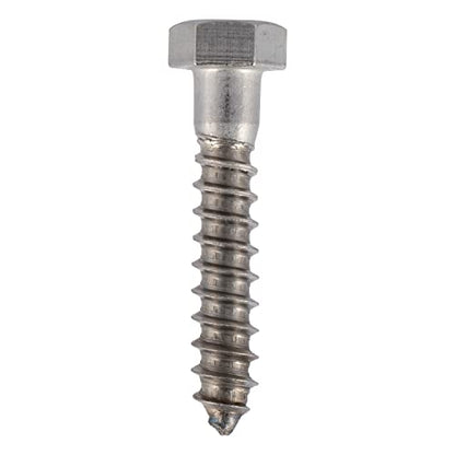 3/8 x 2-1/2 Stainless Lag Bolt (25-Pack) 18-8 Stainless Steel, Heavy Duty Hex Wood Lag Screw, ASME B18.2.1 Commercial/Industrial Grade by Makers Bolt - size: 3/8 x 2-1/2 (25 pack)