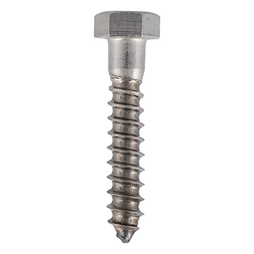 3/8 x 2 Stainless Lag Bolt (25-Pack) 18-8 Stainless Steel, Heavy Duty Hex Wood Lag Screw, ASME B18.2.1 Commercial/Industrial Grade by Makers Bolt - size: 3/8 x 2 (25 pack)