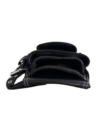 Supreme Leather Grain Leather Tool Pouch Bag | Black | Carpenter, Construction, Framers, Handyman | 100% Leather (SL 5000 1T1H B BLACK) - color: SL 5000 1T1H B BLACK