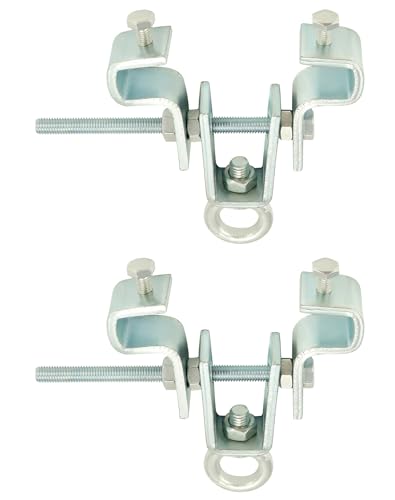 QWORK Steel I Beam Hanger, Steel Beam Clamp, Punch Bag Accessories for Beams, Adjustable from 2.5" to 7.5", 2 Pack