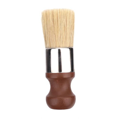 Gosknor Short Handle Salve Brush for Furniture, Leather & Wood Care Cleaning Brush with Comfortable Handle & Soft Bristles Wax Brushing Tool for Home Car Interiors (Brown)
