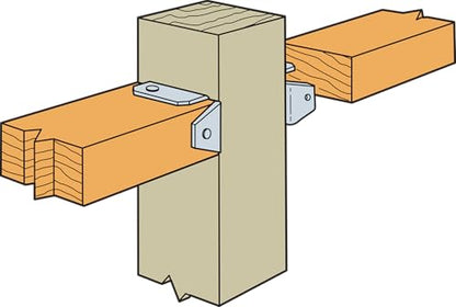 Simpson Strong-Tie FB24R Fence Rail Bracket - 2-in. x 3-3/8-in., for 2x4 Lumber, Durable Zinc Galvanized 20-Gauge Steel Construction, Versatile Fastener-Ready Design