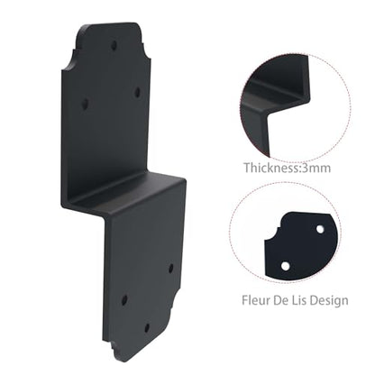 2packs Heavy Duty Pergola Brackets Black Z Bracket ,6" Steel Angle Joist Tie, Post to Beam Connectors Repair Hardware for Wood DIY Projects Deck Framing Construction Fence Repair - size: 2packs-Z Bracket