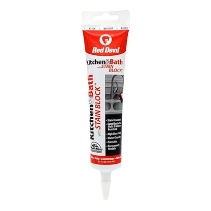 Red Devil 075522 Kitchen & Bath Stain Block Sealant, 1-Pack, Biscuit - color: Biscuit, size: 1 Pack, style: 5.5 oz.