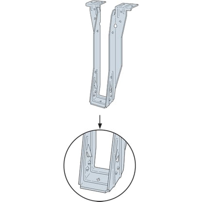 Simpson Strong-Tie ITS2.37/11.88 ITS I-Joist Top-Flange Hanger with Snap-in Bottom Flange - for 2-5/16 in. x 11-7/8 in. Engineered Wood, 18-Gauge Zinc-Galvanized Steel Construction